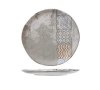 H&h set 12 piatti piani malaga in stoneware decorato cm 26