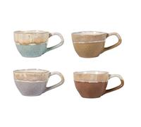 H&h set 4 tazze caff malika in stoneware assortiti cc110