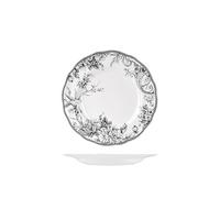 H&H Mayfair Set 6 Piatti Piani, in Porcellana, Grigio e Bianco, 27.5cm, Stile Inglese