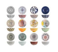 H&H Mix&Match Set 12 Coppe in Porcellana, Tonde, 12cm, Colore, Estate