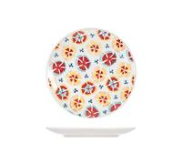 H&H Mix&Match Set 12 Piatti Piani, Stoneware, Colori Assortiti, 26 cm