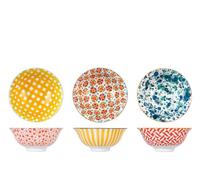 H&H Mix&Match Set 3 Coppe in Porcellaba, Tonde, 21cm, Colore, Estate