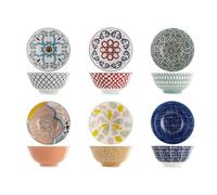 H&H Mix&Match Set 6 Coppe in Porcellana, Tonde, 15cm, Colore, Estate