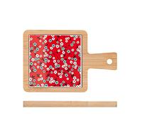 H&H Mix&Match Taglieri in bambù, 12x18cm, con Inserto in Stoneware Decorato