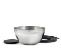 H&H Mixing bowl in acciaio inox 18/10 con coperchio in plastica nero cm 24, 4,3