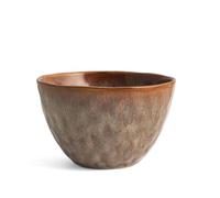 H&H Mykonos Set Piatti Fondi a Ciotola, Stoneware, Bruno/Rossastro, 4 unità