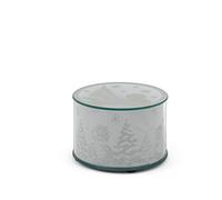 H&h alzata vetro decoro natale effetto glitter con led cm15x10