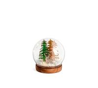 H&H Natale Sfera in Vetro con Led, Altezza 10,5cm, Decorazione Natalizia