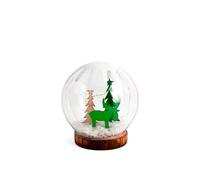H&H Natale Sfera in Vetro con Led, Altezza 13cm, Decorazione Natalizia