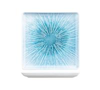 H&H Neptune Piatto Quadro in Porcellana, 27cm, Design Moderno ed Elegante, Blu Sfumato