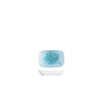 H&H Neptune Piattino Rettangolare in Porcellana, 12cm, Design Moderno ed Elegante, Blu Sfumato