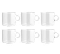 H&H Nuvola Set 6 Tazze Colazione/Cappuccino/Caffè Latte in Vetro Borosilicato, 450cc - Eleganza e Resistenza per una Colazione Raffinata