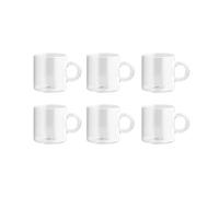 H&H Nuvola Set 6 Tazze Caffè in Borosilicato, Senza Piattino, 110cc