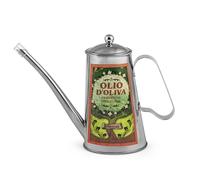 H&H Oliera Acciaio Inox 18/10 500 cc Decorata | Design Elegante e Funzionale | Versatore Anti-goccia | Ideale per Olio Extra Vergine | Lavaggio a Mano Consigliato