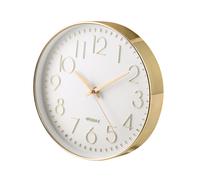 H&H Orologio forma tonda quadrante bianco cornice ramata cm 40