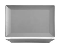 H&H Osaka Set 6 Piatti Rettangolari, Stoneware, Grigio, 30x20cm