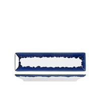 H&H Osaka Set 6 Piatti, Stoneware, Bordo Blu, cm 30x8