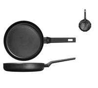 H&H All Blacks Padella in Alluminio con rivestimento Antiaderente Pfluon, 24cm, Rivestimento interno a nido d'ape, Induzione