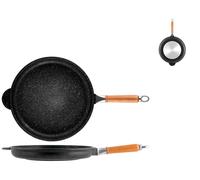 H&H Padella Bassa Antiaderente Pietra Fondo Induzione Cm32
