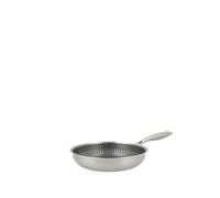 H&H Padella Evolution 24 cm in Acciaio Inox e Alluminio - Rivestimento Antiaderente a Nido d’Ape, Fondo per Induzione, Manico Ergonomico Isolante, Adatta a Tutti i Piani Cottura