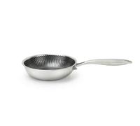 H&H Padella Evolution 26 cm in Acciaio Inox e Alluminio - Rivestimento Antiaderente a Nido d’Ape, Fondo per Induzione, Manico Ergonomico Isolante, Adatta a Tutti i Piani Cottura