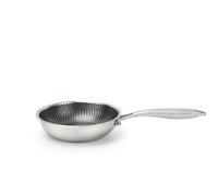 H&H Padella Evolution 30 cm in Acciaio Inox e Alluminio - Rivestimento Antiaderente a Nido d’Ape, Fondo per Induzione, Manico Ergonomico Isolante, Adatta a Tutti i Piani Cottura