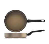 H&H, Padella, in alluminio, antiaderente, linea Balance, colore beige, adatta a tutti i piani cottura, diametro 26 cm