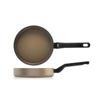 H&H, Padella, in alluminio, antiaderente, linea Balance, colore beige, adatta a tutti i piani cottura, diametro 22 cm