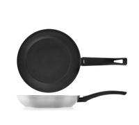 H&H, Padella Legend in Alluminio Coniato con Rivestimento Antiaderente Pfluon, 26 cm, Colore Argento - Fondo adatto a tutti i Piani Cottura