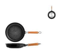 H&H Padella Pietra, Alluminio Pressofuso, Rivestimento Antiaderente 5 strati PFOA free con manico in legno estraibile cm 4