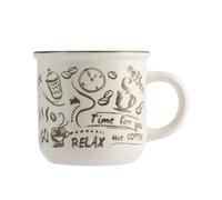 H&h set 4 tazze jumbo pausa caff in new bone china cc450