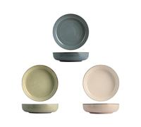 H&H Set 4 Piatti Fondi in Porcellana Pearl, Colori Assortiti, 19cm - multicolore porcellana 7284002