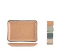 H&H Set 4 Piatti Rettangolari Pearl Assortiti Cm 13X18