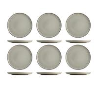H&h set 6 piatti piani pearl cm27 grigio