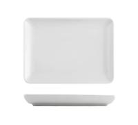 H&H Set 6 Piatti Rettangolari Pearl Bianco Cm13X18