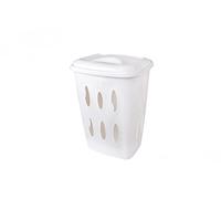 H&H Pengo 2131401 Portabiancheria, Forato, 45 Lt, Bianco, 40x33x51 cm