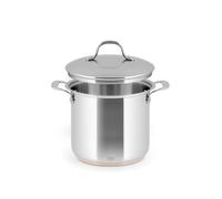 H&H Pentola in Acciaio Inox e Rame, 2 Manici, 18cm, Con Coperchio