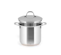 H&H Pentola in Acciaio Inox e Rame, 2 Manici, 18cm, Con Coperchio