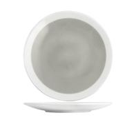 H&h Piatto In Earthenware Soleil Bianco Grigio Tondo Cm 33