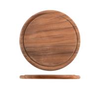 H&h Piatto In Legno Scuro 25cm