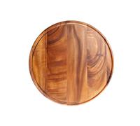 H&h Piatto In Legno Scuro Cm36