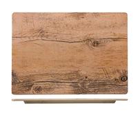 H&H Piatto Rettangolare, Melamina, Decoro Legno, 25,5x35,5 cm - beige materiale sintetico 9799935