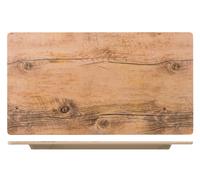 H&H Piatto Rettangolare, Melamina, Decoro Legno, 25,5x46 cm - beige materiale sintetico 9799945