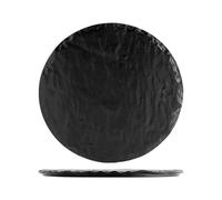 H&h Piatto In Porcellana Tondo Nero Cm 31.5