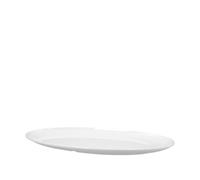 H&H Piatto Ovale da Portata in Melamina Bianca 43 x 30,5 x 3 cm - Vassoio Elegante e Resistente per Buffet e Servizio Professionale - Lavabile in Lavastoviglie