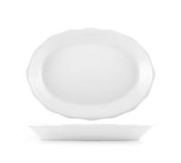 H&h piatto ovale festonato in porcellana cm 30,5