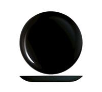 H&H Piatto Piano Premiere - Vetro Opale, Nero, Ø 27 cm - Ideale anche per il settore Ho.Re.Ca.