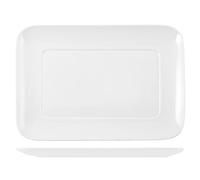 H&H Piatto Rettangolare In Porcellana, 35,5X25 Cm, Bianco