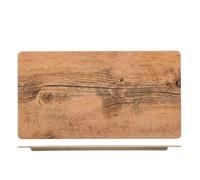 Piatto In Melamina Rettangolare Decoro Legno 17,5x32,5 H&H