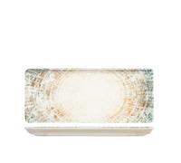 H&H Piatto Rettangolare In Porcellana, 15X35Cm, Multicolore